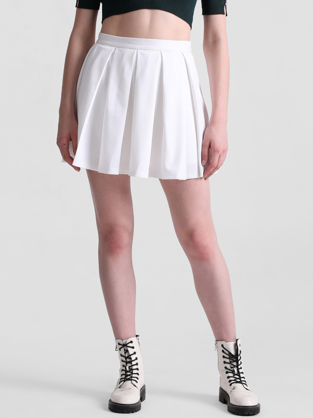 

ONLY Onlterm Pleated A-Line Mini Skirt, White
