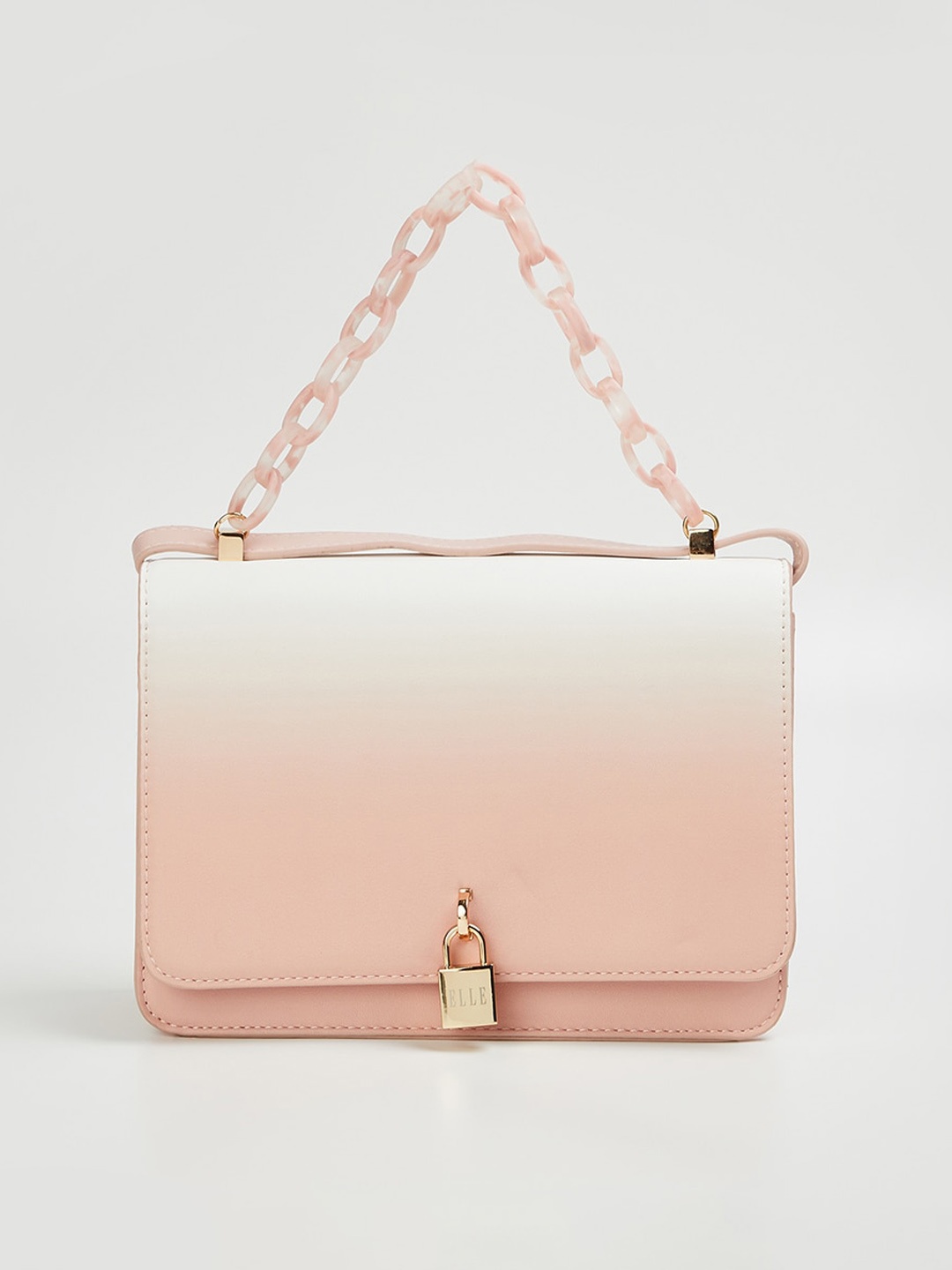 

ELLE Structured Sling Bag With Buckle Detail, Pink
