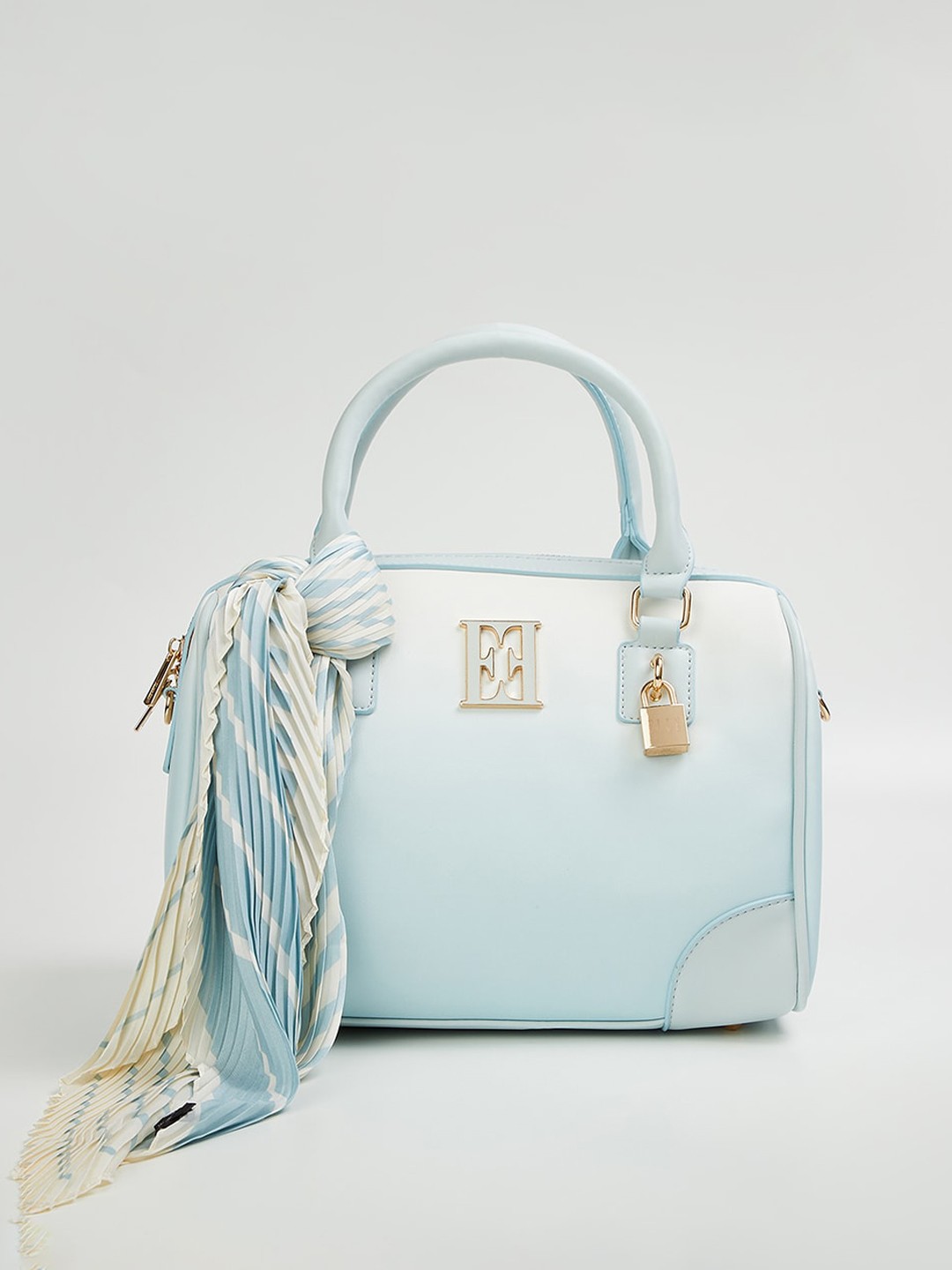 

ELLE Structured Handheld Bag With Scarf, Blue