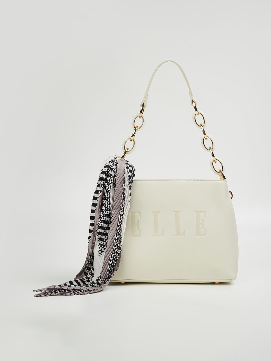 

ELLE Textured Structured Sling Bag, Off white