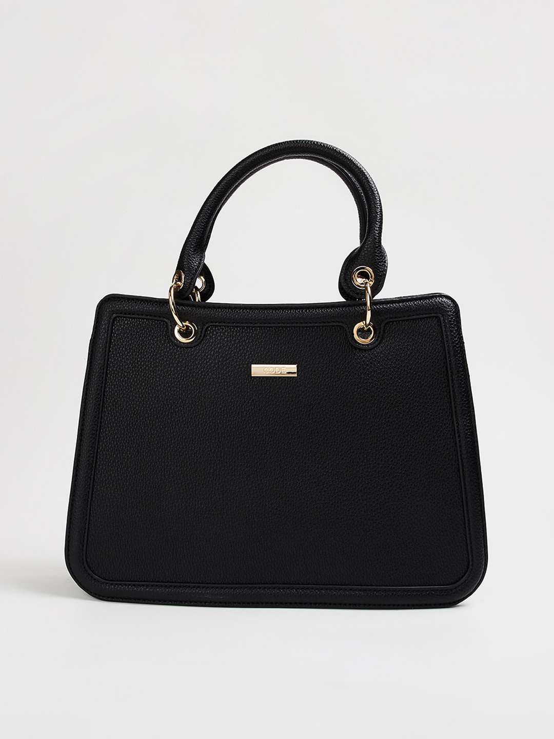

CODE by Lifestyle Textured Structured Handheld Bag, Black