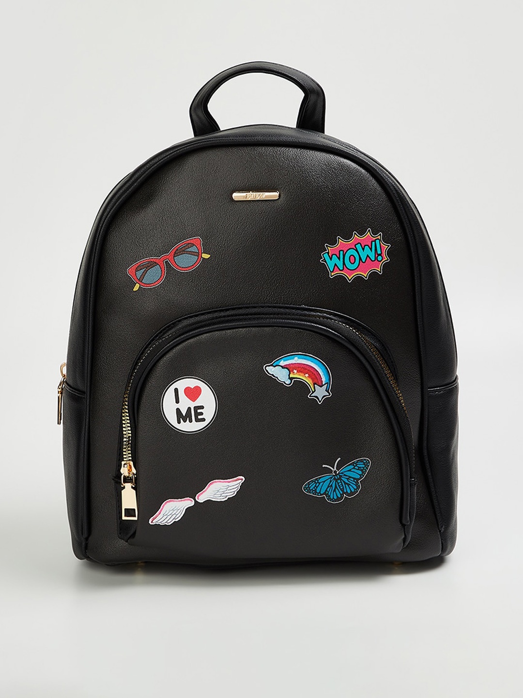 

Ginger by Lifestyle Women Graphic Printed Small Backpack, Black