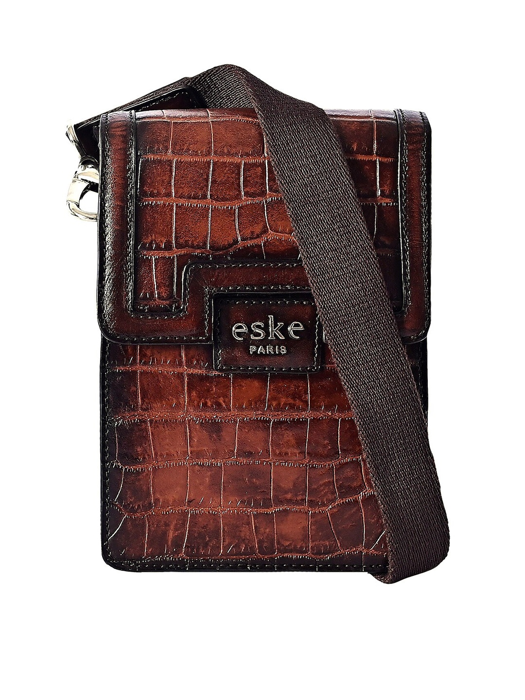 

Eske Unisex Textured Messenger Bag, Tan
