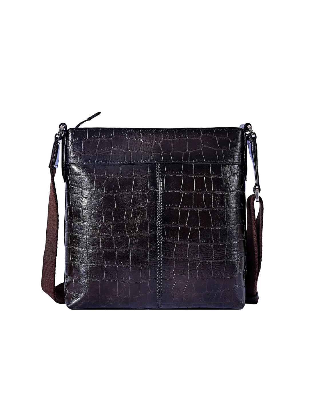 

Eske Unisex Leather Textured Messenger Bag, Brown