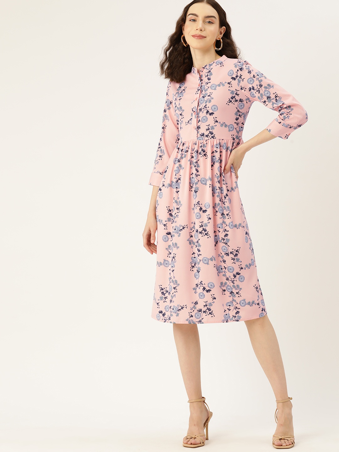 

DressBerry Floral Print A-Line Dress, Pink