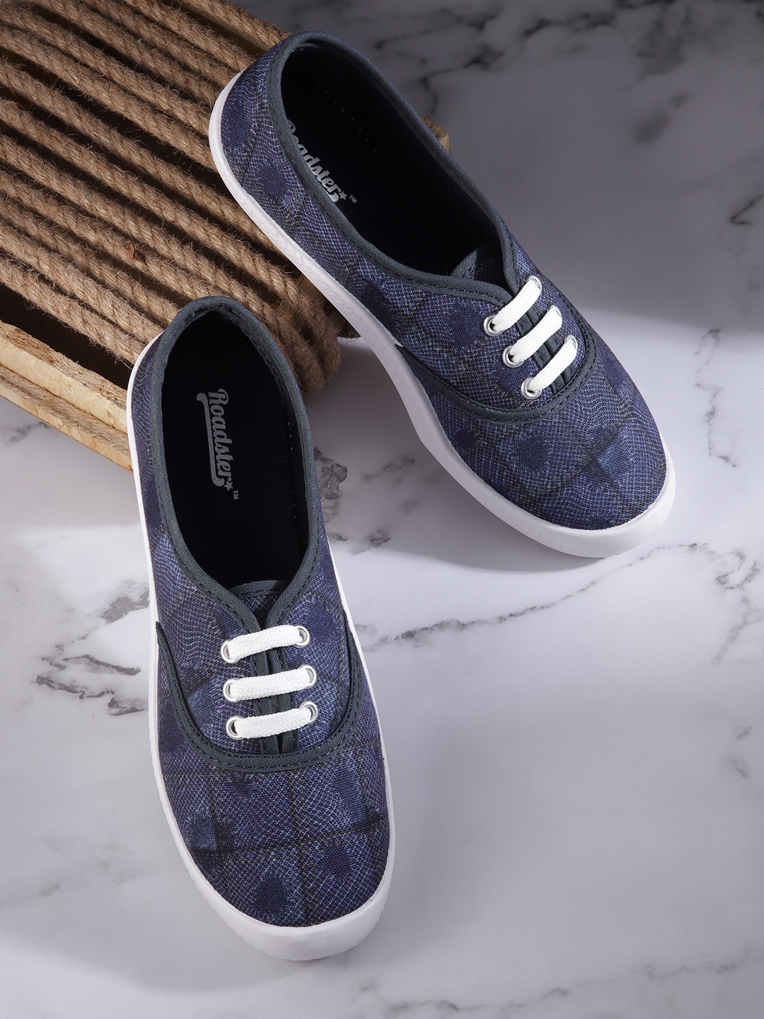 

The Roadster Lifestyle Co. Women Printed Slip-On Sneakers, Blue