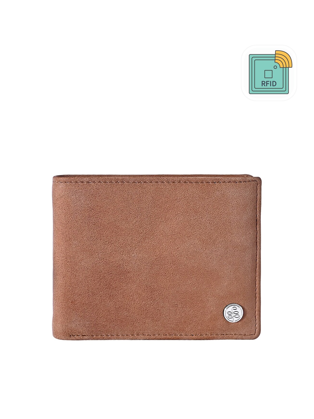 

Eske Men Textured Leather RFID Water Resistant Two Fold Wallet, Beige