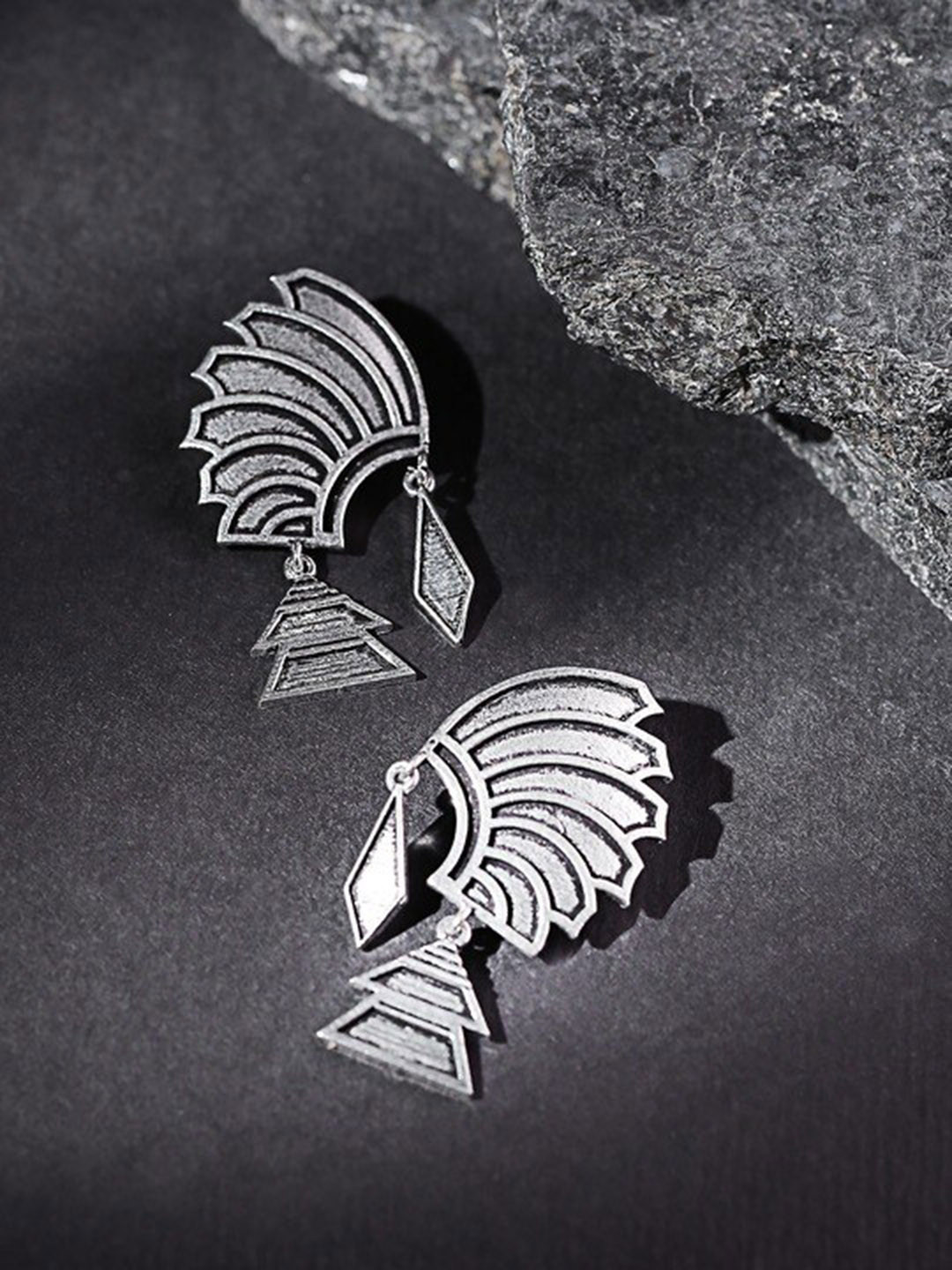 

Infuzze Silver-Plated Contemporary Drop Earrings