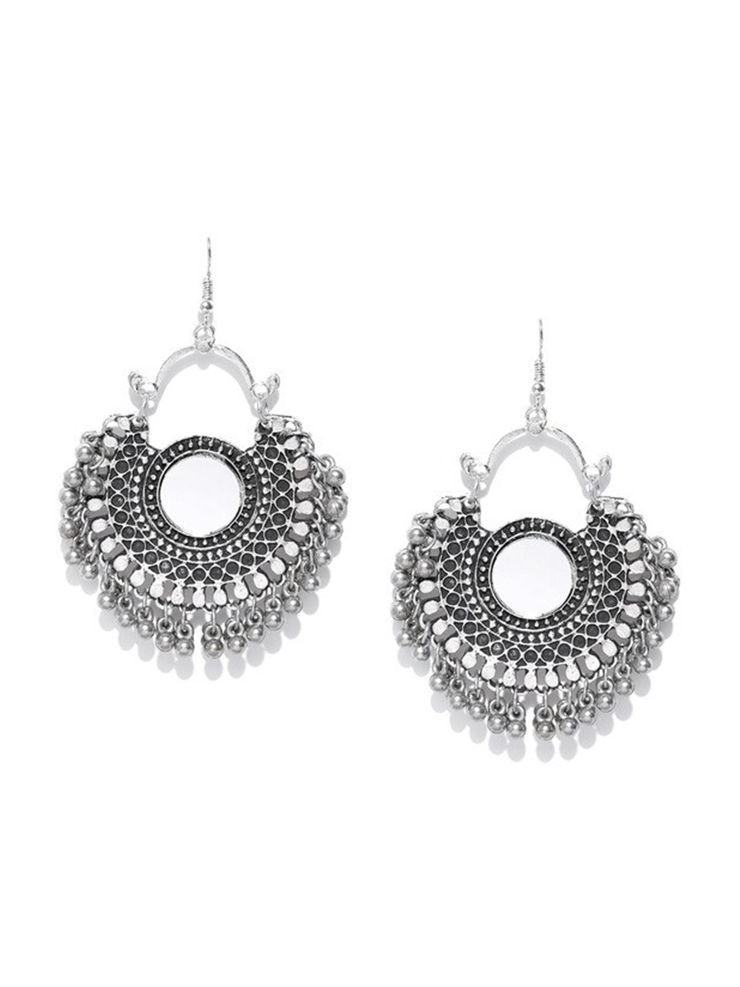 

Infuzze Silver-Plated Oxidised Drop Earrings