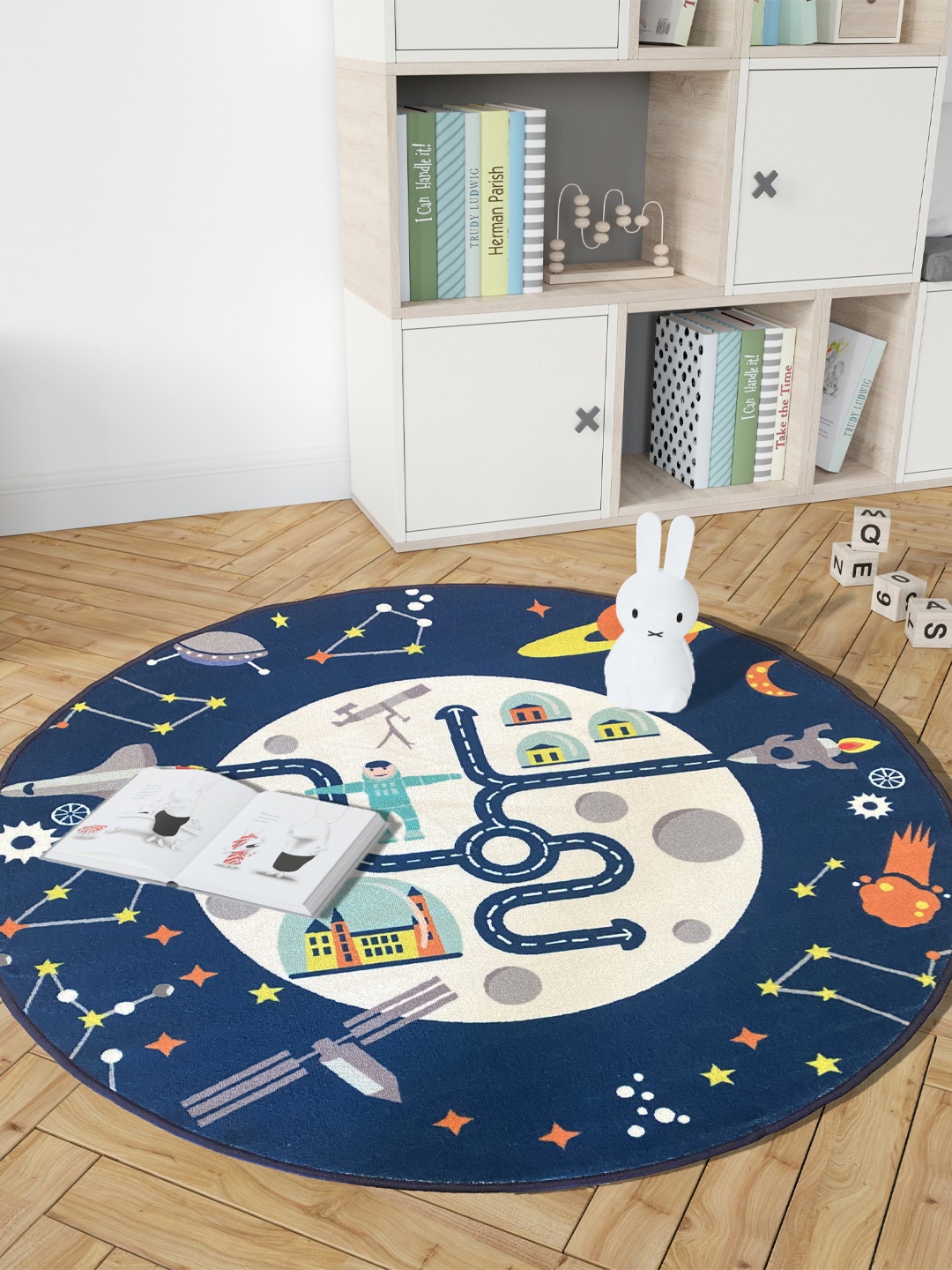 

URBAN SPACE Blue Cartoon Printed Anti-Skid Carpets