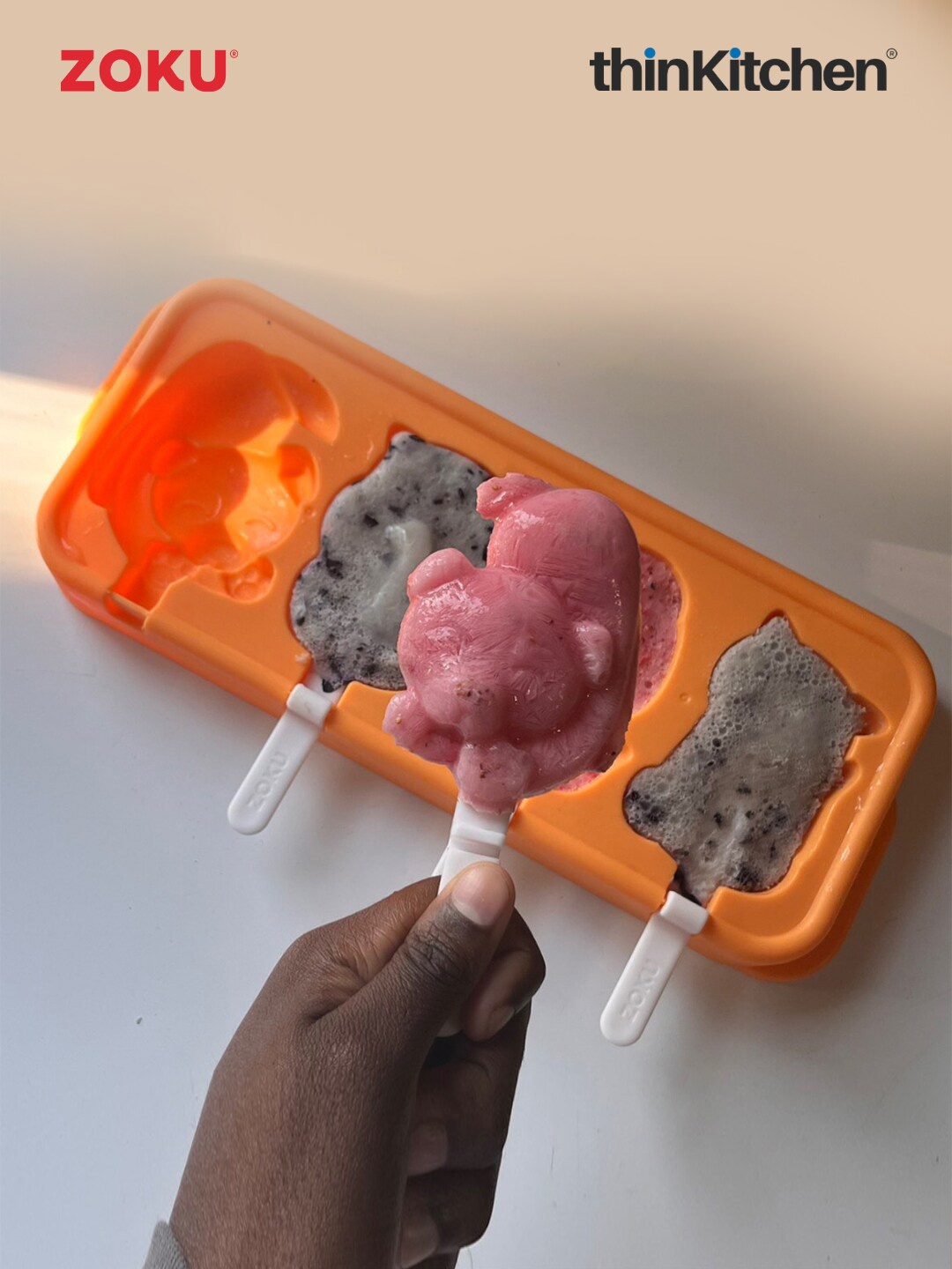 

ZOKU Orange Cat & Dog Ice Pop Mould