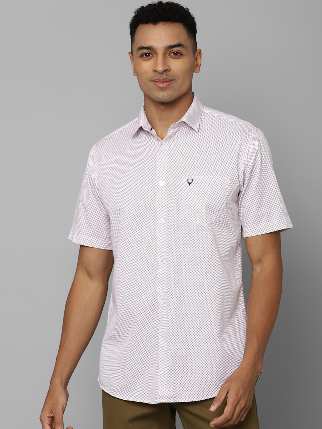

Allen Solly Slim Fit Opaque Printed Cotton Casual Shirt, White