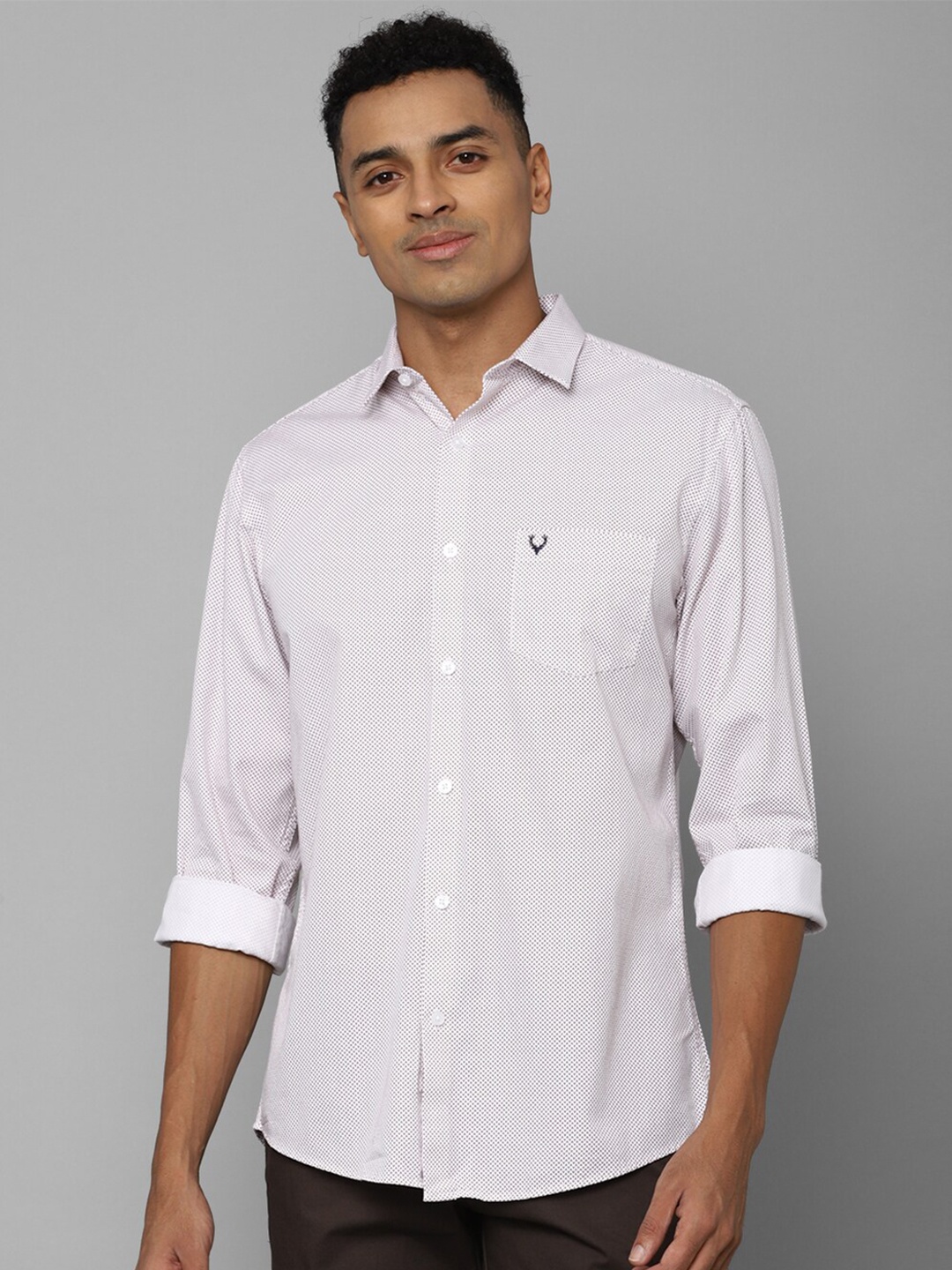 

Allen Solly Micro Ditsy Printed Slim Fit Pure Cotton Casual Shirt, Lavender