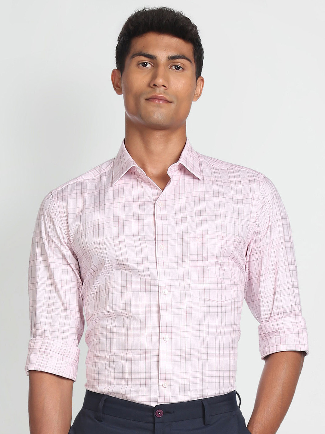 

Arrow Opaque Checked Formal Shirt, Red