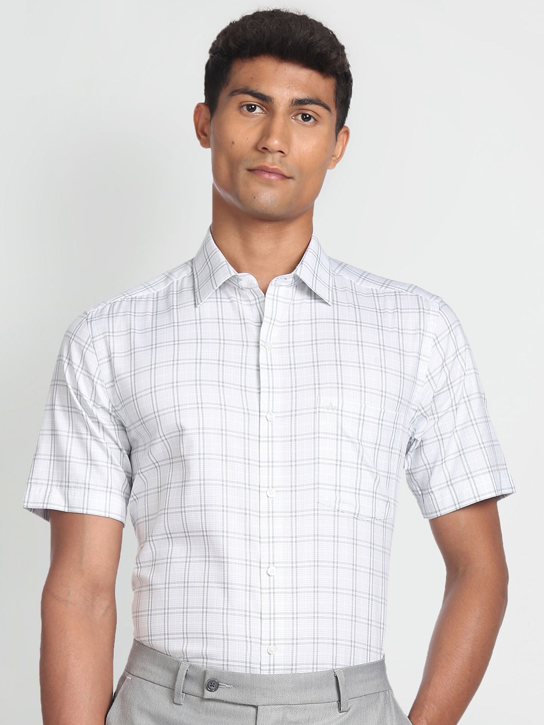 

Arrow Opaque Checked Casual Shirt, Grey