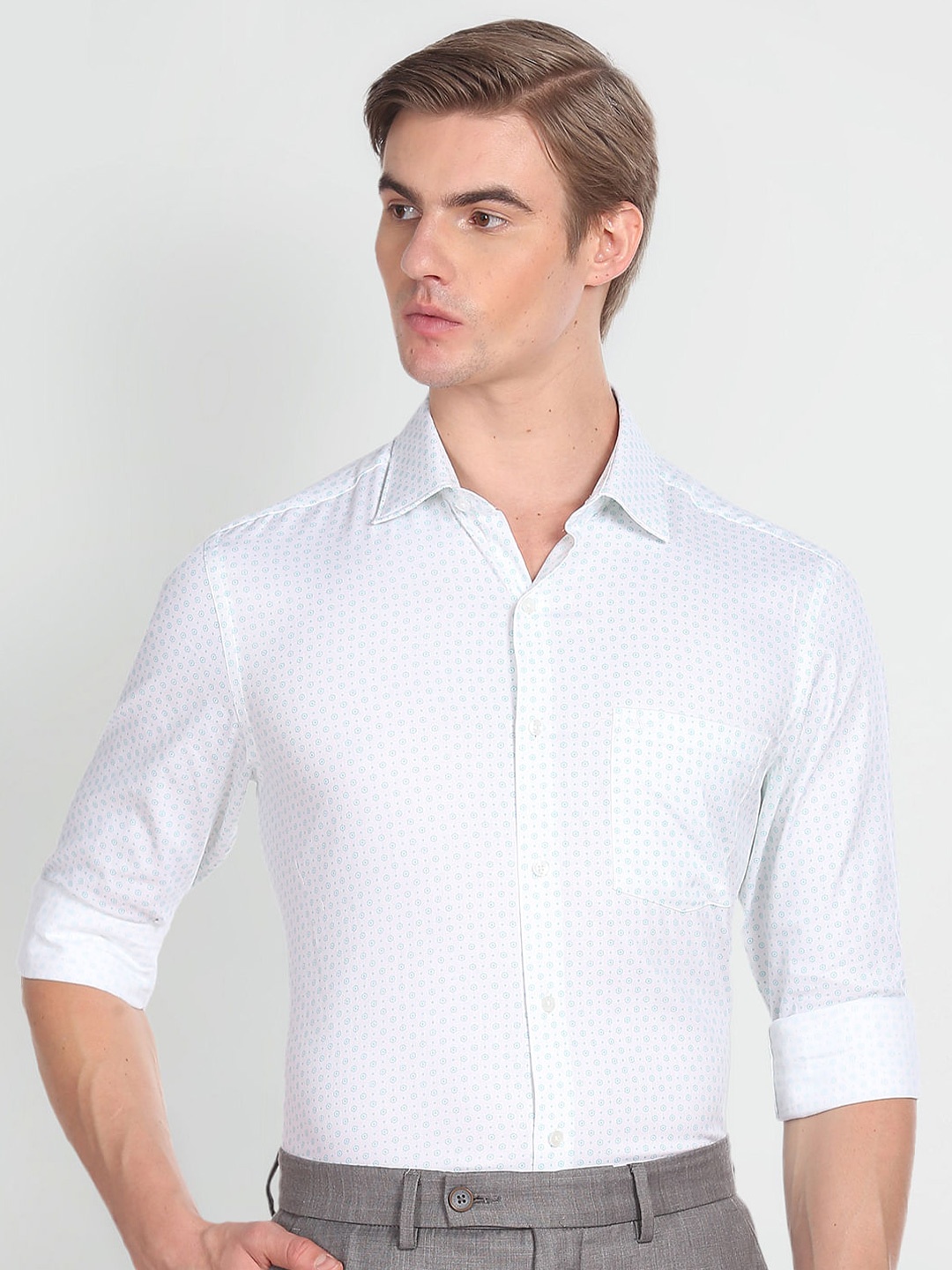 

Arrow Micro Ditsy Printed Pure Cotton Formal Shirt, Blue
