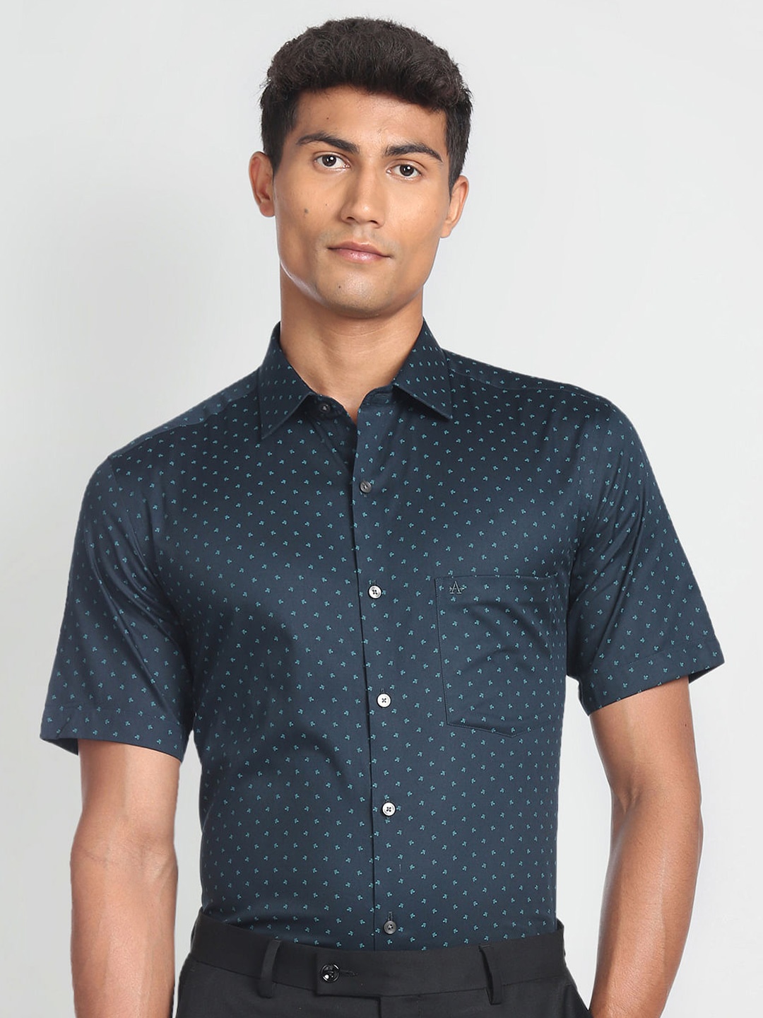 

Arrow Opaque Printed Formal Shirt, Green