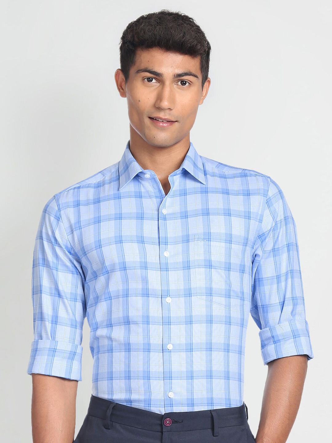 

Arrow Opaque Checked Formal Shirt, Blue