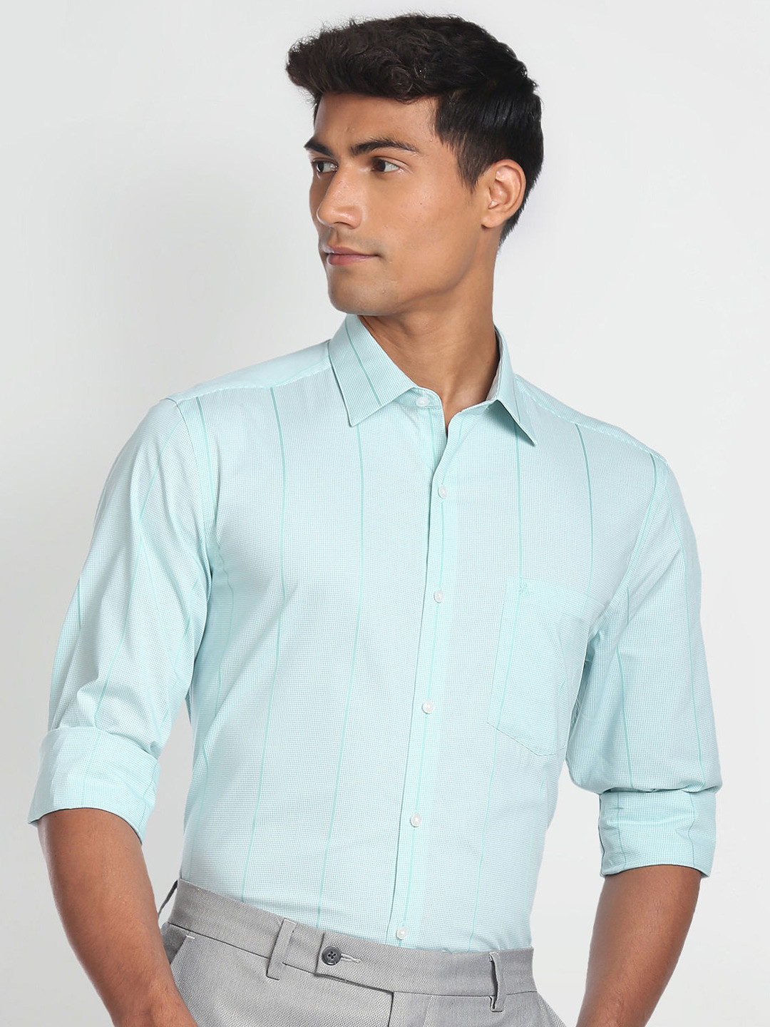 

Arrow Micro Checks Pure Cotton Formal Shirt, Blue