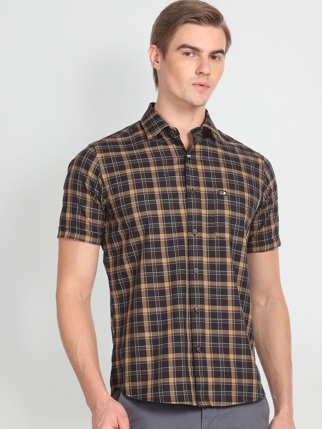 

Arrow Opaque Checked Casual Shirt, Black