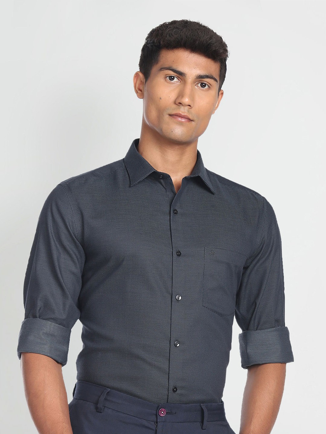 

Arrow Textured Opaque Formal Shirt, Blue