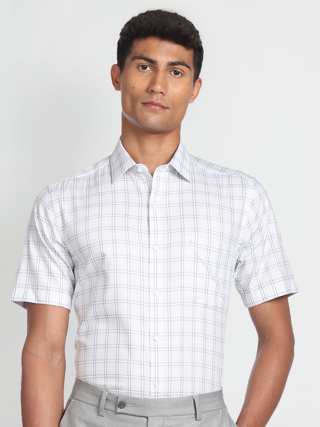 

Arrow Checked Opaque Cotton Casual Shirt, Grey