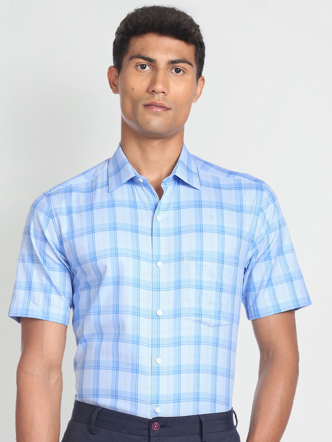 

Arrow Checked Opaque Cotton Casual Shirt, Blue