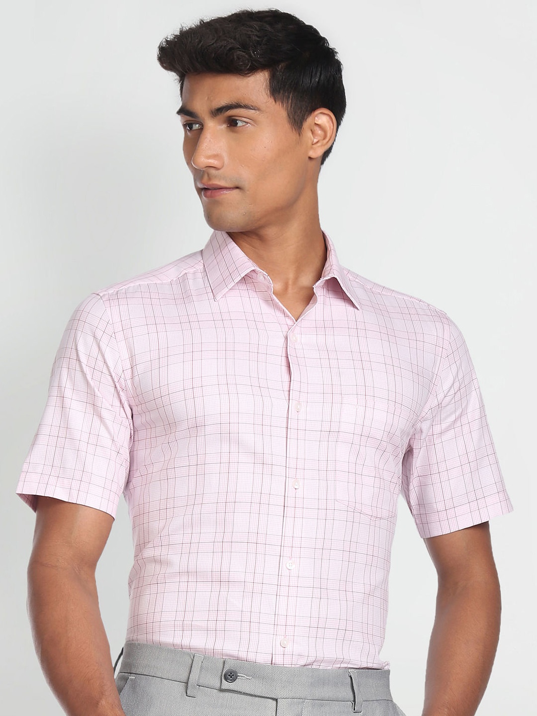 

Arrow Opaque Checked Formal Shirt, Red