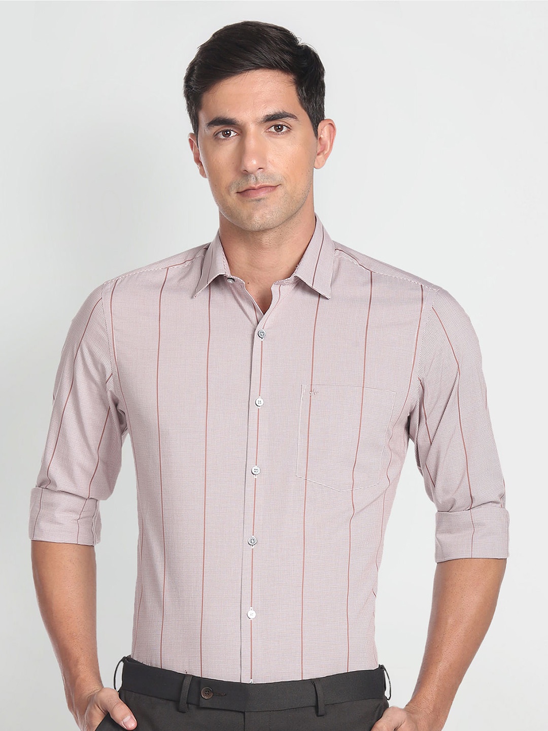 

Arrow Micro Checks Pure Cotton Regular Fit Casual Shirt, Blue