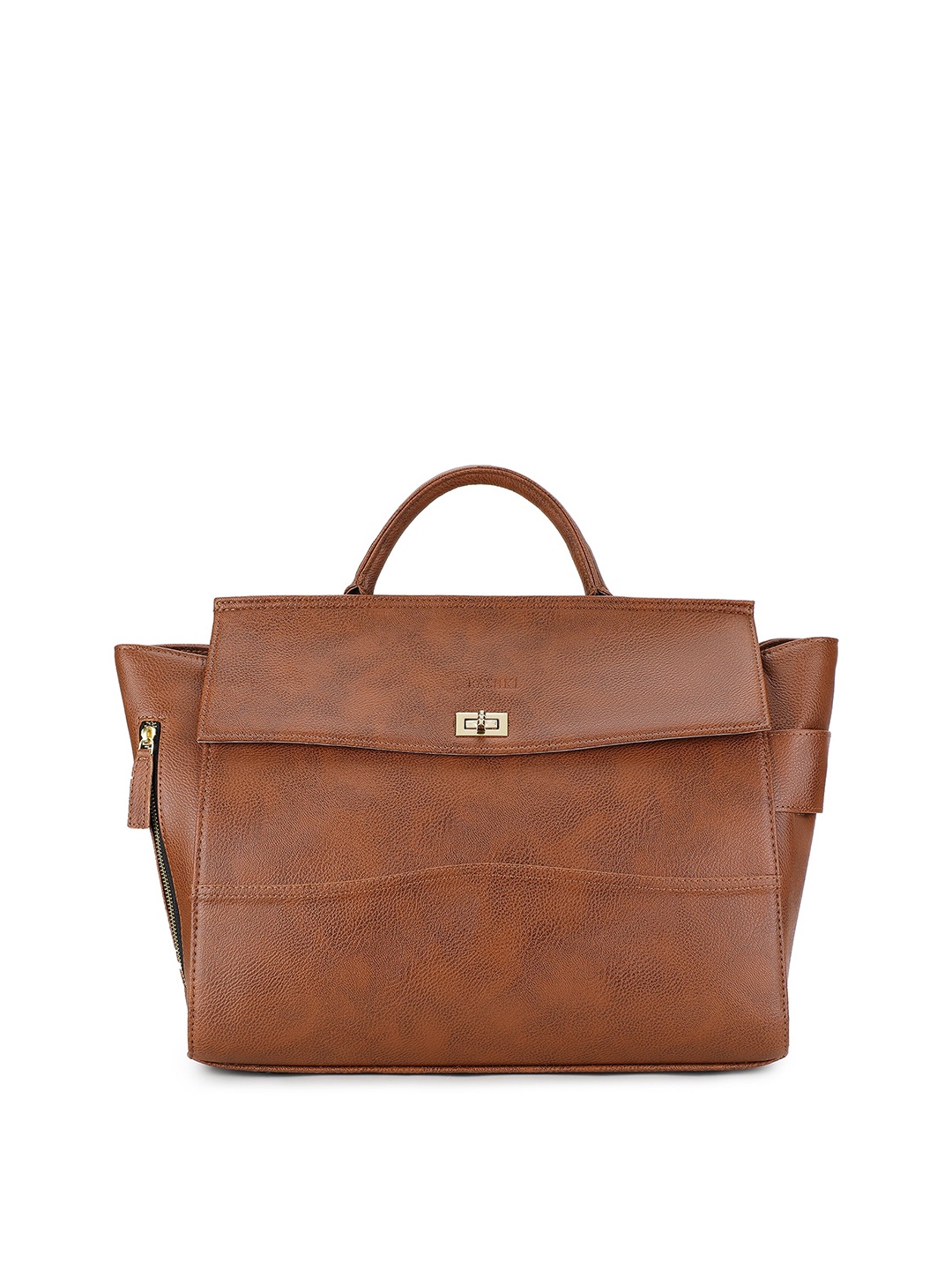 

Aria Women Laptop Structured Satchel Bag, Tan
