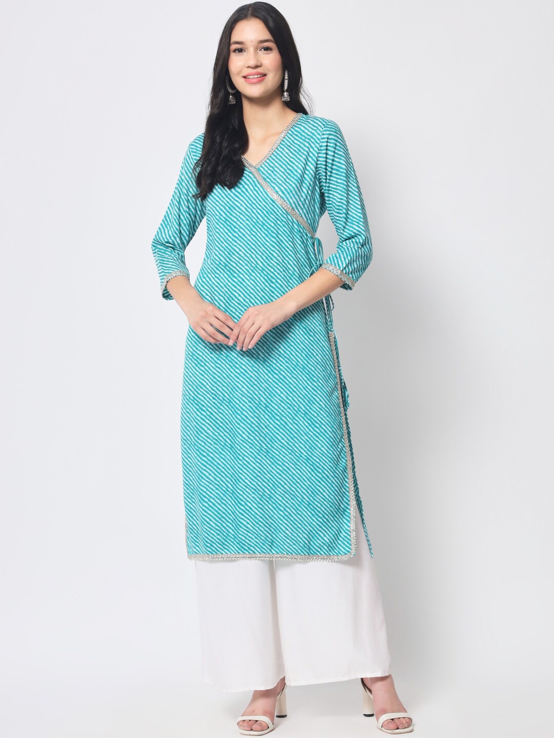 

KALINI Lahariya Printed Straight Kurta, Sea green