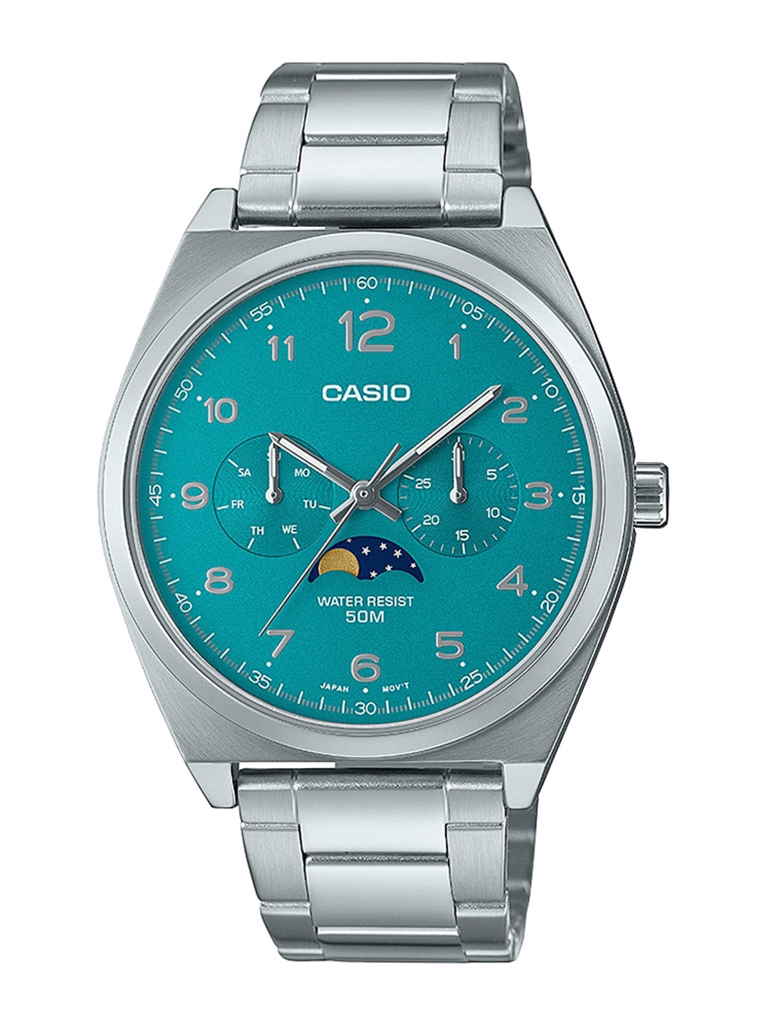 

CASIO Men Stainless Steel Bracelet Style Straps Analogue Watch, Green