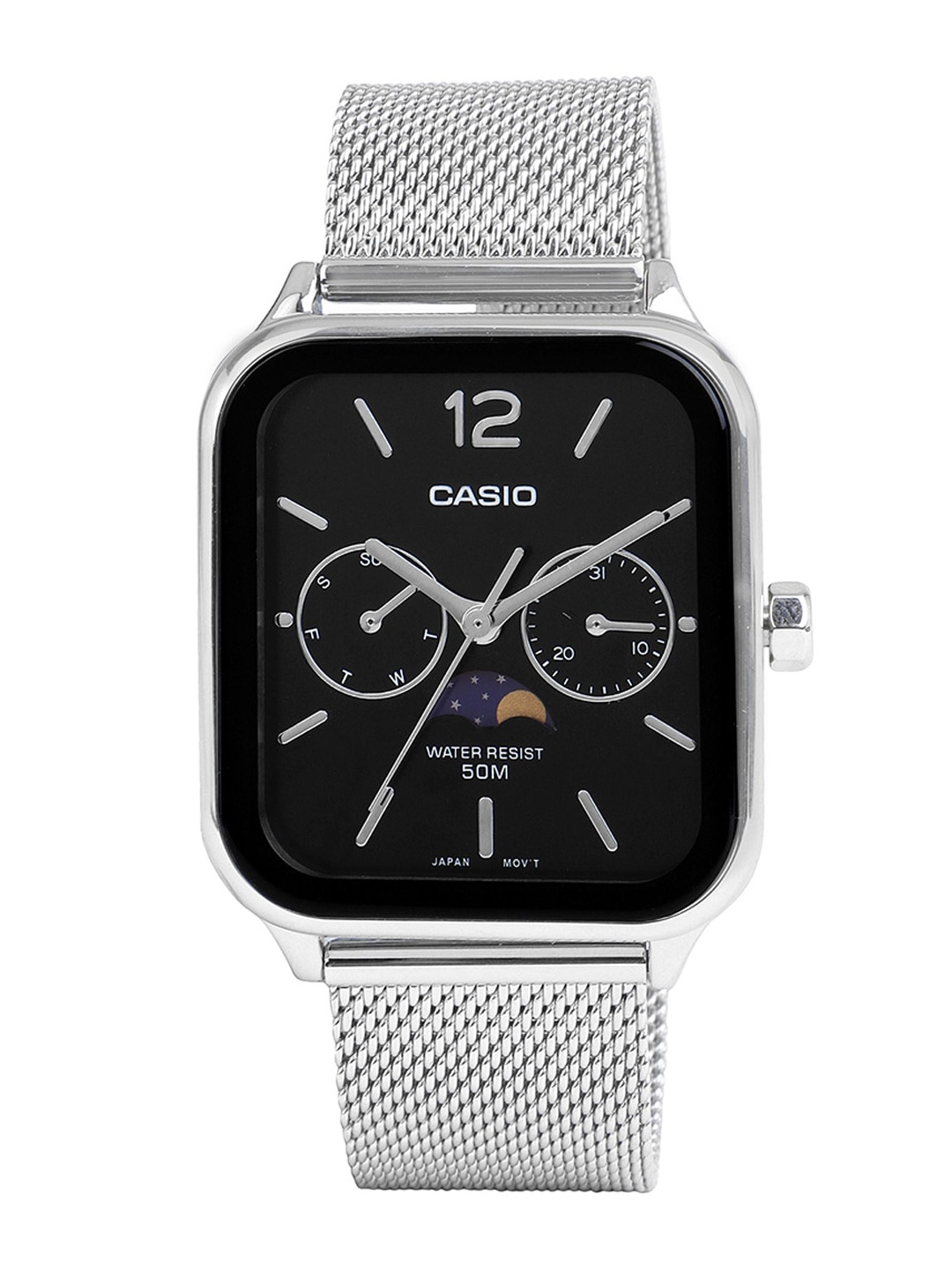 

CASIO Men Stainless Steel Bracelet Style Straps Analogue Watch, Black