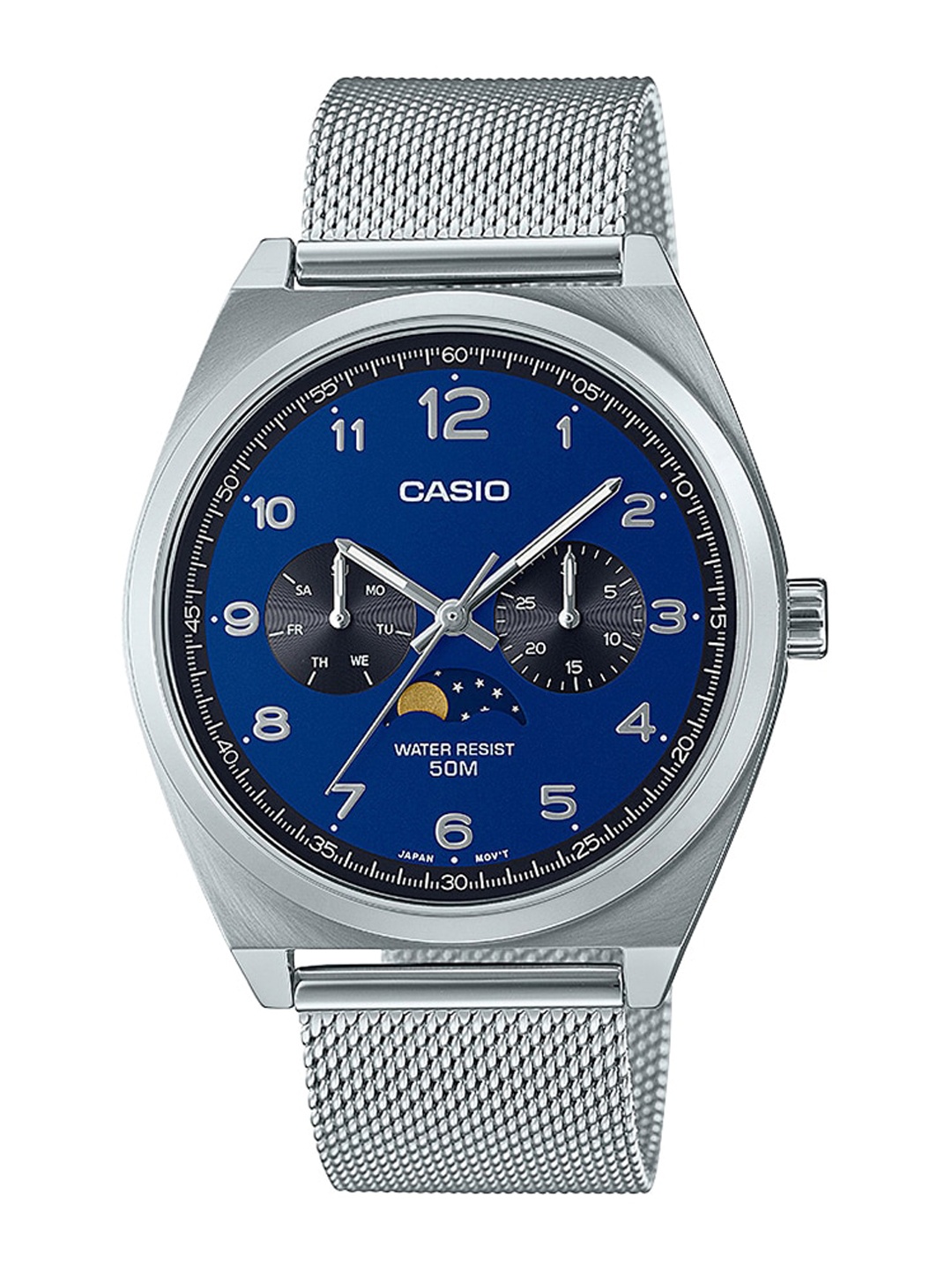 

CASIO Men Stainless Steel Straps Analogue Display Watch A2179, Silver