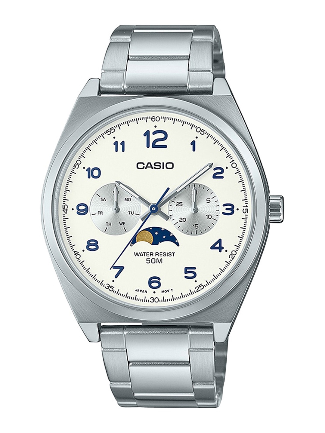

CASIO Men Stainless Steel Straps Analogue Display Watch A2176, Silver