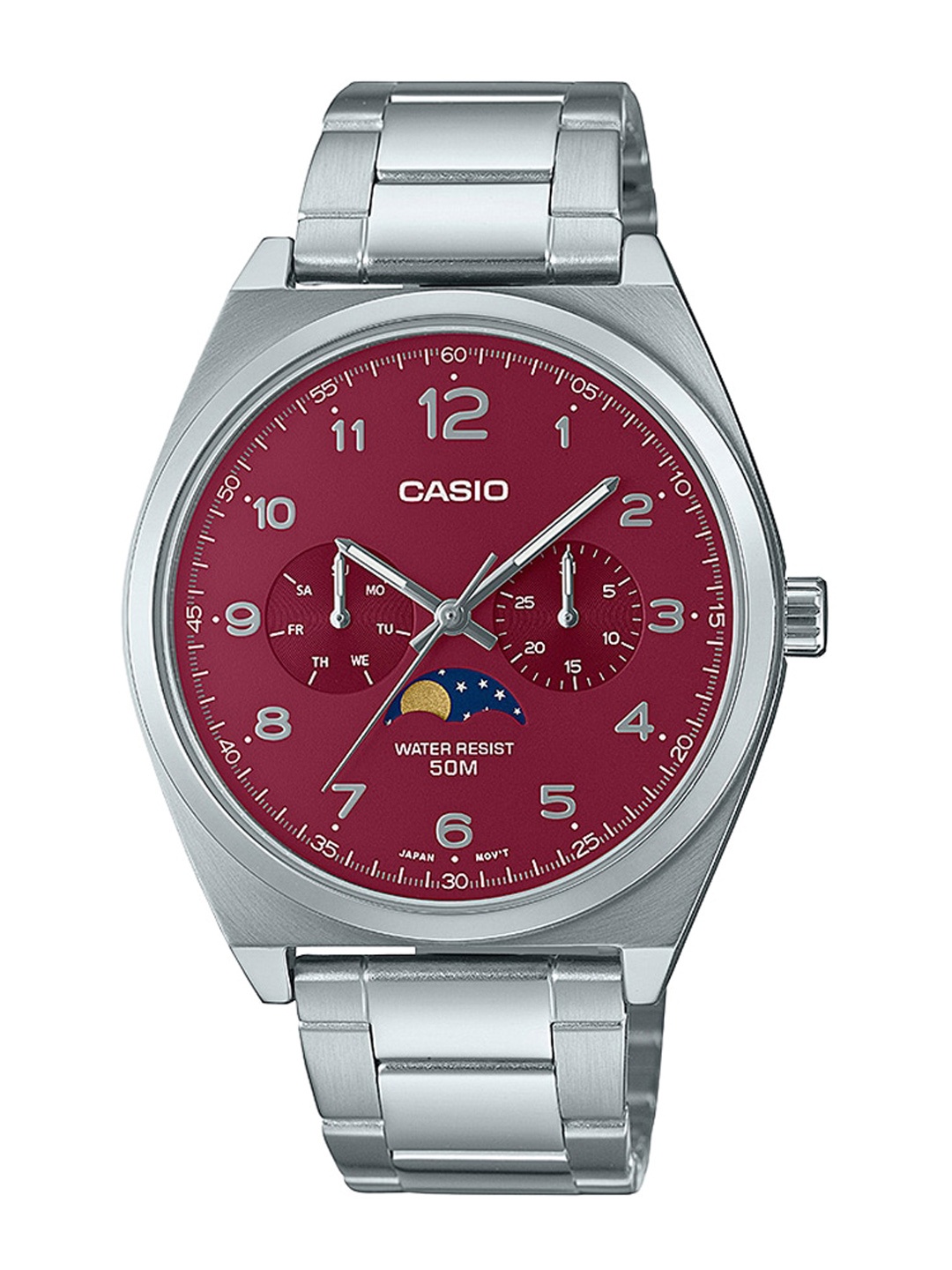 

CASIO Men Stainless Steel Straps Analogue Display Watch A2175, Silver
