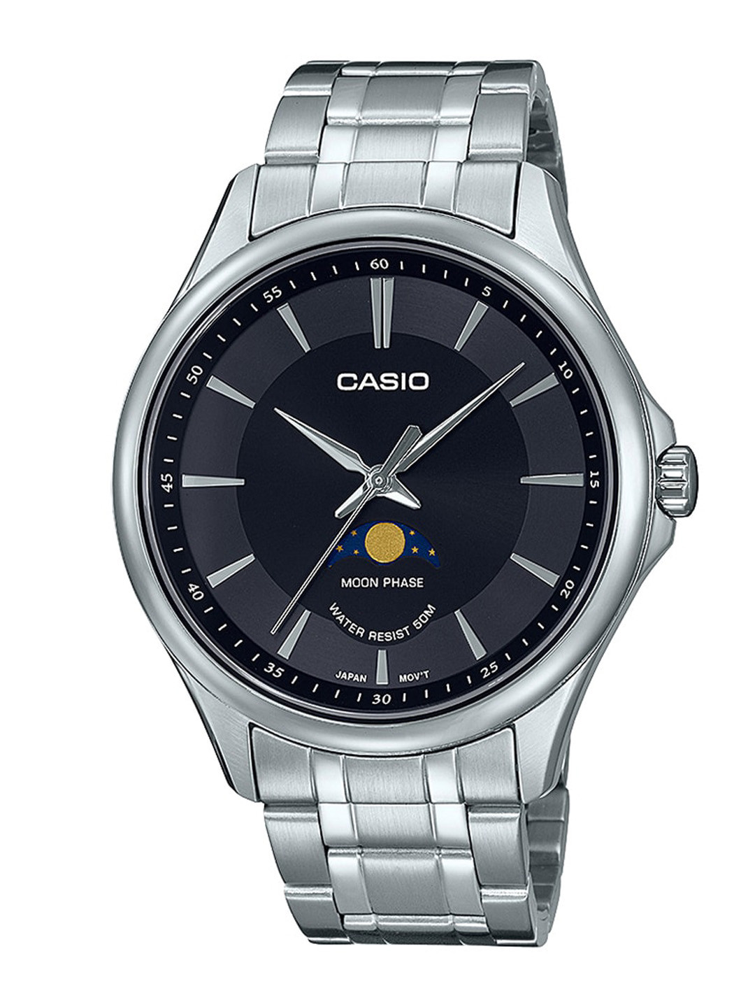 

CASIO Men Stainless Steel Bracelet Style Straps Analogue Watch A2165, Black