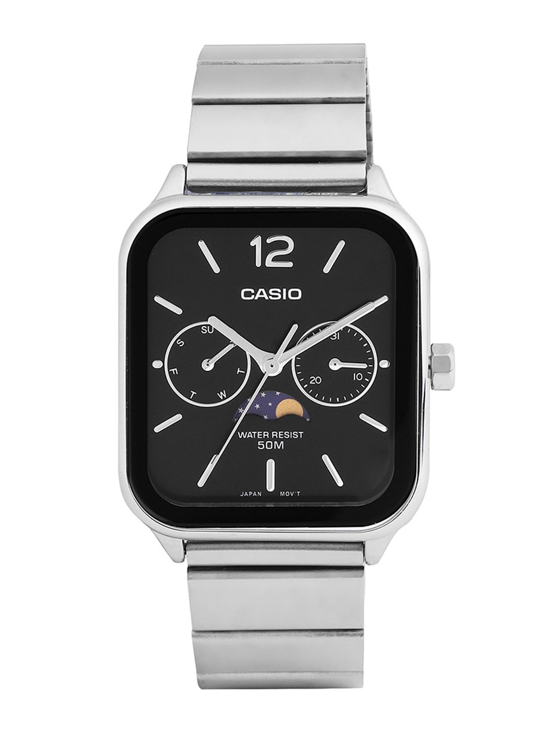 

CASIO Men Stainless Steel Bracelet Style Straps Analogue Watch A2181, Black