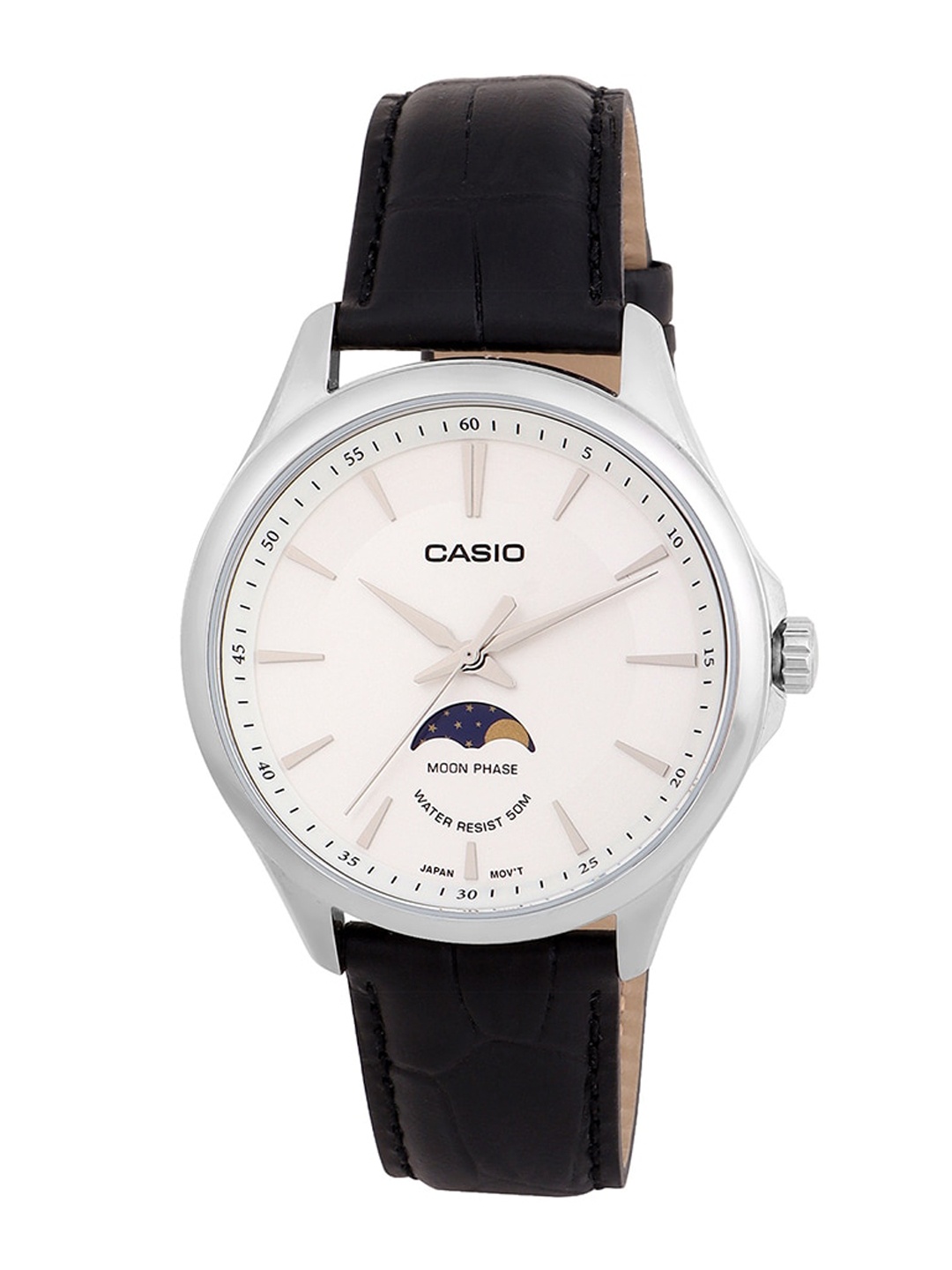 

CASIO Men Leather Straps Analogue Watch A2168, White