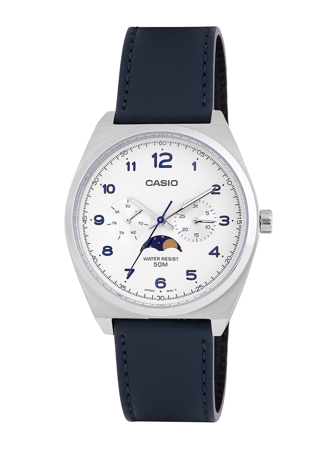 

CASIO Men Leather Wrap Around Straps Analogue Watch A2178, White