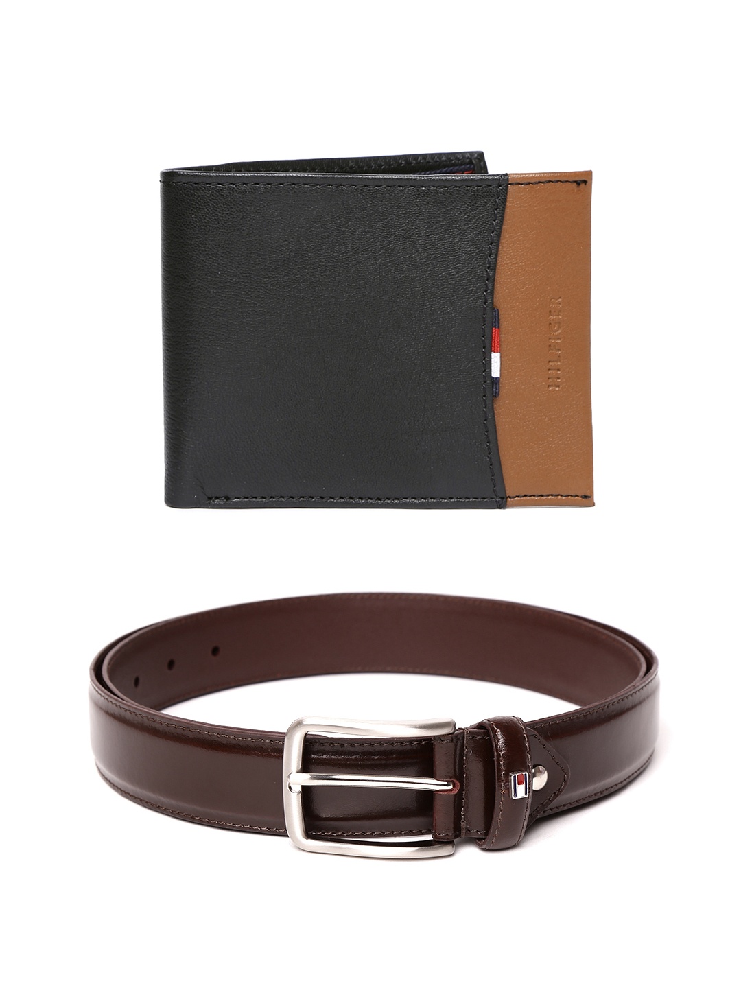

Tommy Hilfiger Men Set of Leather Belt & Wallet, Brown