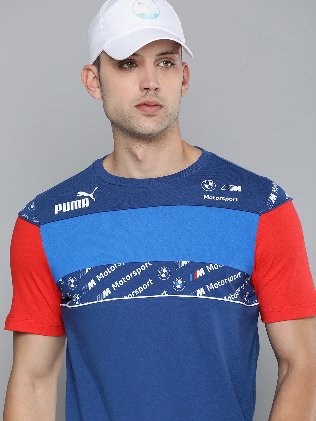 

PUMA Motorsport BMW Motorsport Colourblocked Pure Cotton T-shirt, Blue
