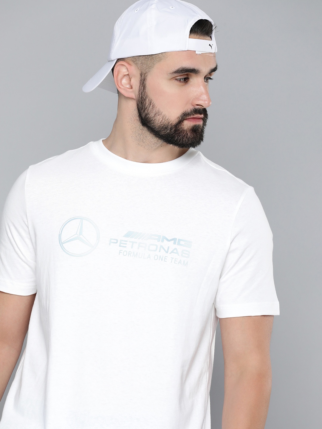 

PUMA Motorsport Brand Logo Mercedes AMG Petronas Printed Pure Cotton T-shirt, White