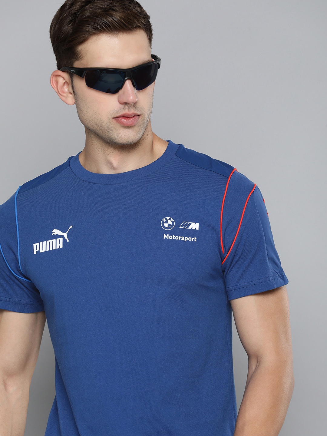 

PUMA Motorsport BMW M MT7 Tee Paneled Back Detail Pure Cotton T-shirt, Blue