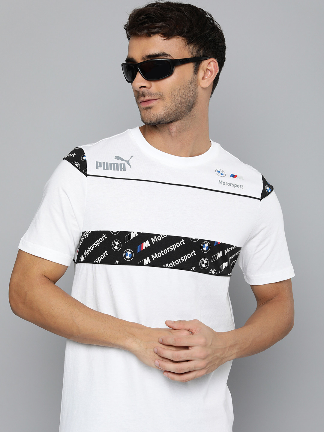 

PUMA Motorsport Pure Cotton Brand Logo Printed BMW M SDS T-shirt, White