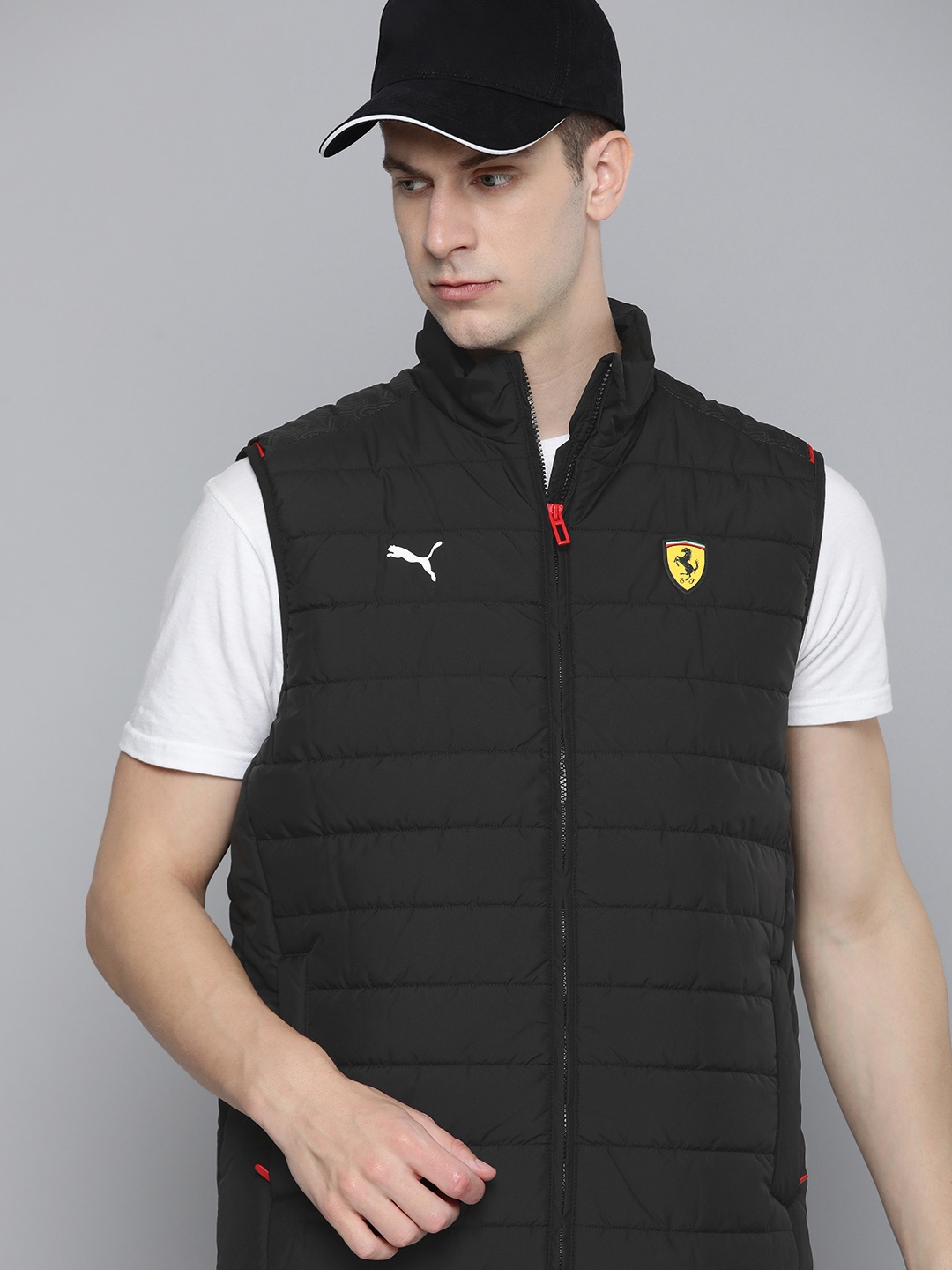 

PUMA Motorsport Scuderia Ferrari Race rainCELL Padded Jacket with Patchwork Detail, Black