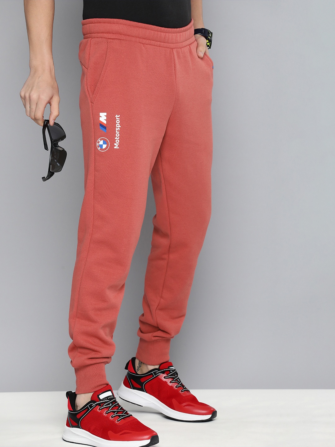 

PUMA Motorsport Men BMW M ESS Mid-Rise Fleece Joggers, Red