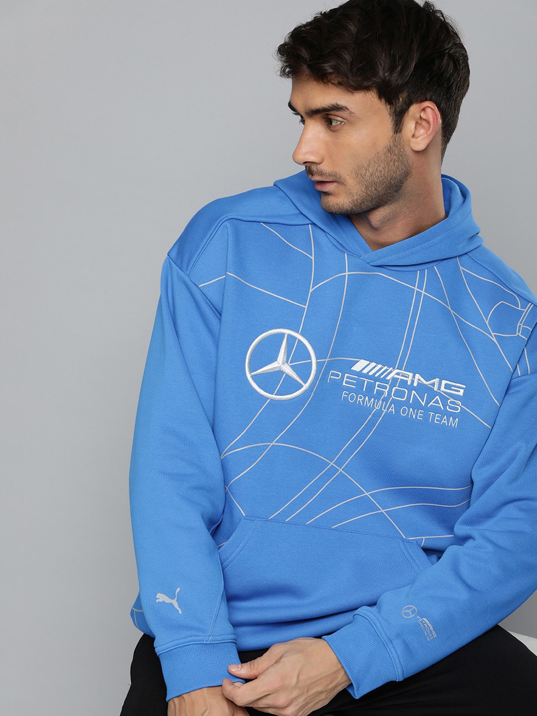 

PUMA Motorsport Mercedes-AMG PETRONAS Printed Hooded Sweatshirt, Blue
