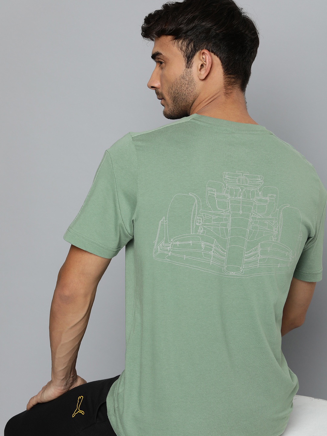 

PUMA Motorsport Pure Cotton Brand Logo Printed Mercedes-AMG PETRONAS T-shirt, Green