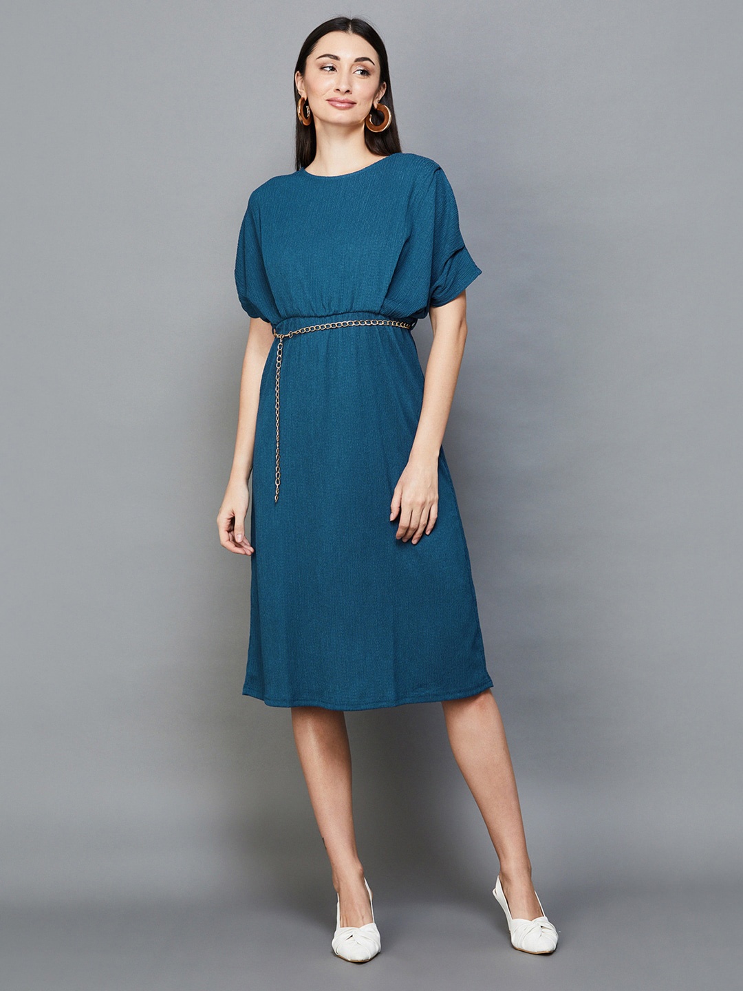 

CODE by Lifestyle Opaque Extended Sleeves A-Line Dress, Teal